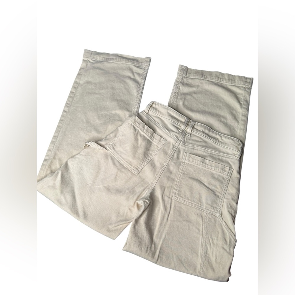 American Eagle AE Dreamy Drape Super High Rise Baggy Wide Leg Pant Stretch Cream - Picture 5 of 10